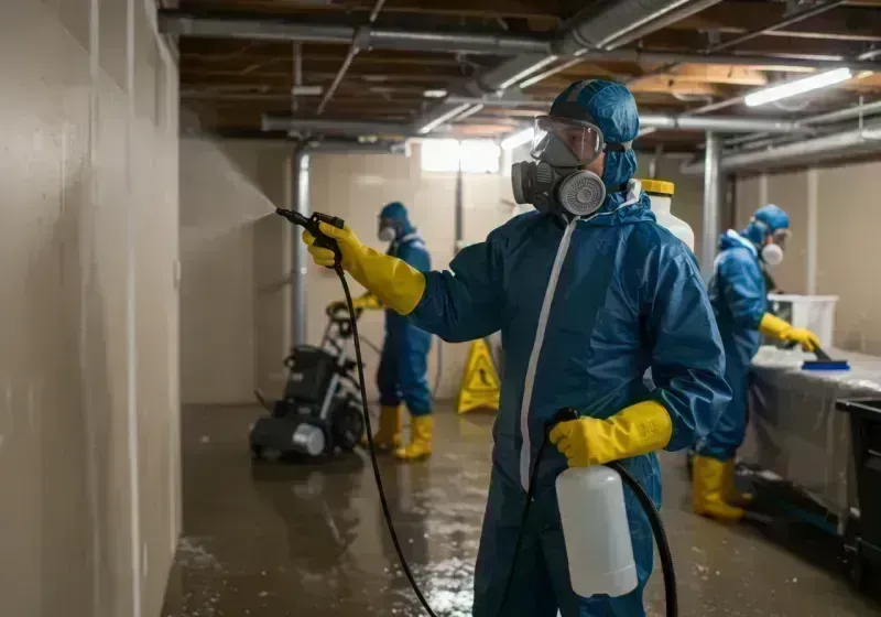 Basement Sanitization and Antimicrobial Treatment process in Palos Hills, IL